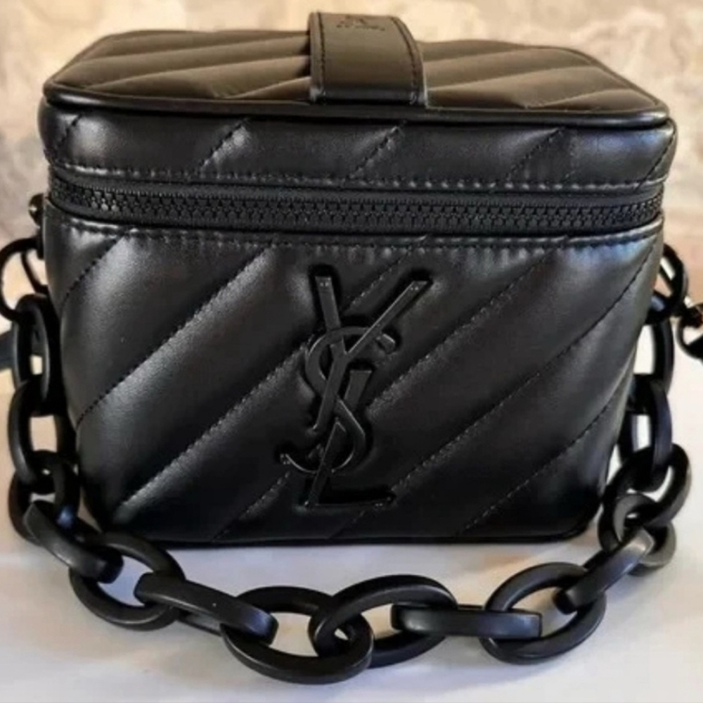 YSL Parfumes Collection Converted Black Quilted Vanity Crossbody/Handbag NIB - Picture 3 of 11